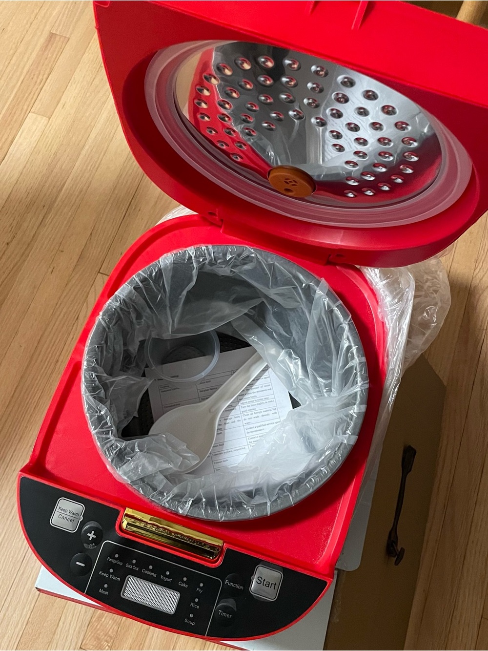 Red Automatic Rice Cooker & Dumpling Press Set - Picture 6 of 10